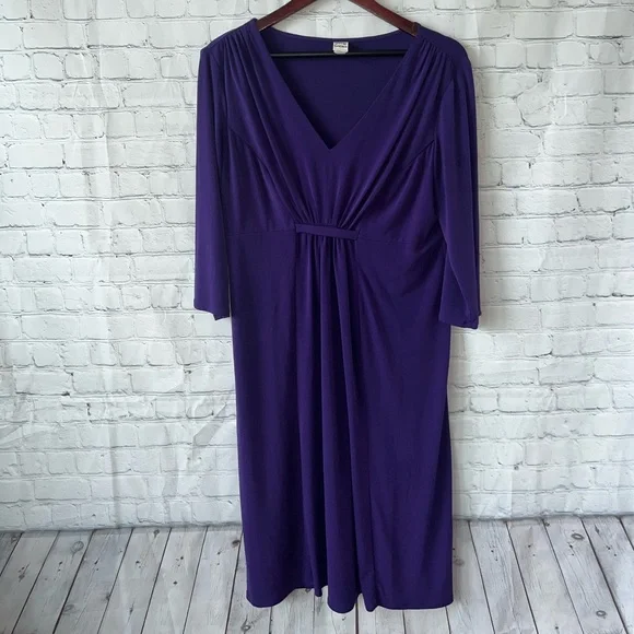 Sangria Dark Purple long sleeve dress size 14 - Picture 5 of 11